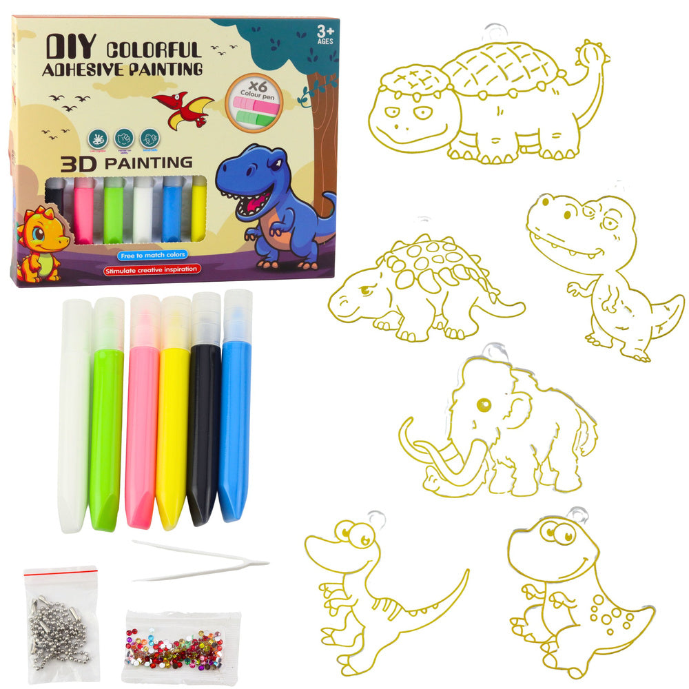 DIY komplet za izradu privjeska za ključeve od vitraja - dinosauri