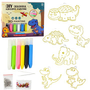 DIY komplet za izradu privjeska za ključeve od vitraja - dinosauri