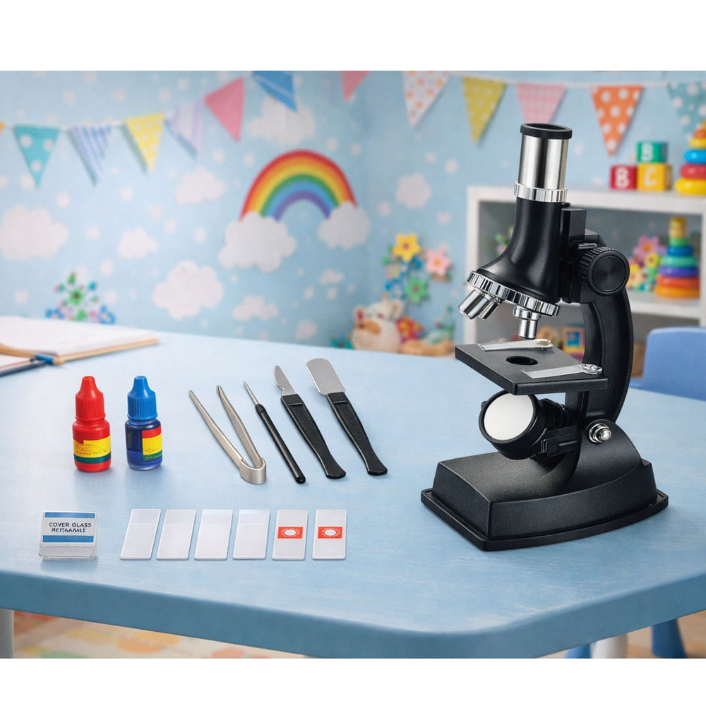Edukativni mikroskop za djecu STEM 300x - crni
