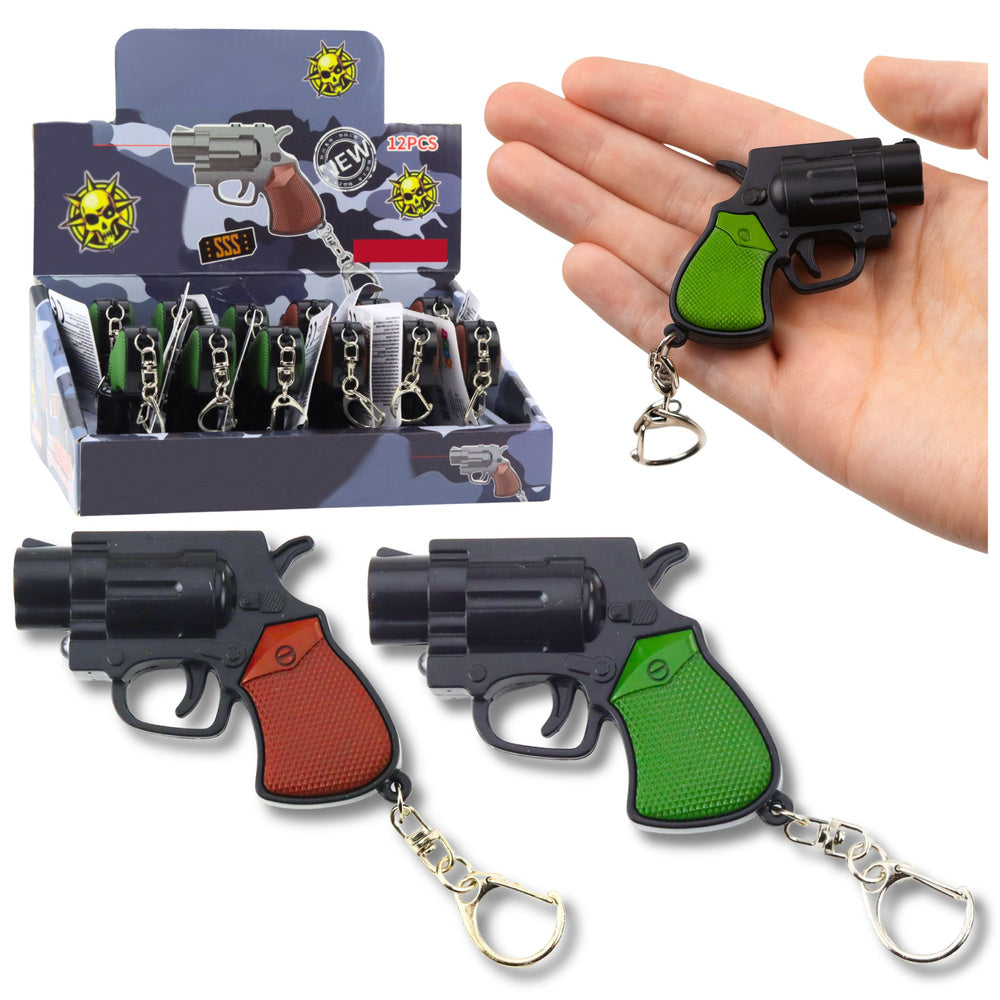 Mini privjesak za ključeve revolver s LED diodama i laseroom 6.5 cm - uzorak šaljemo nasumično