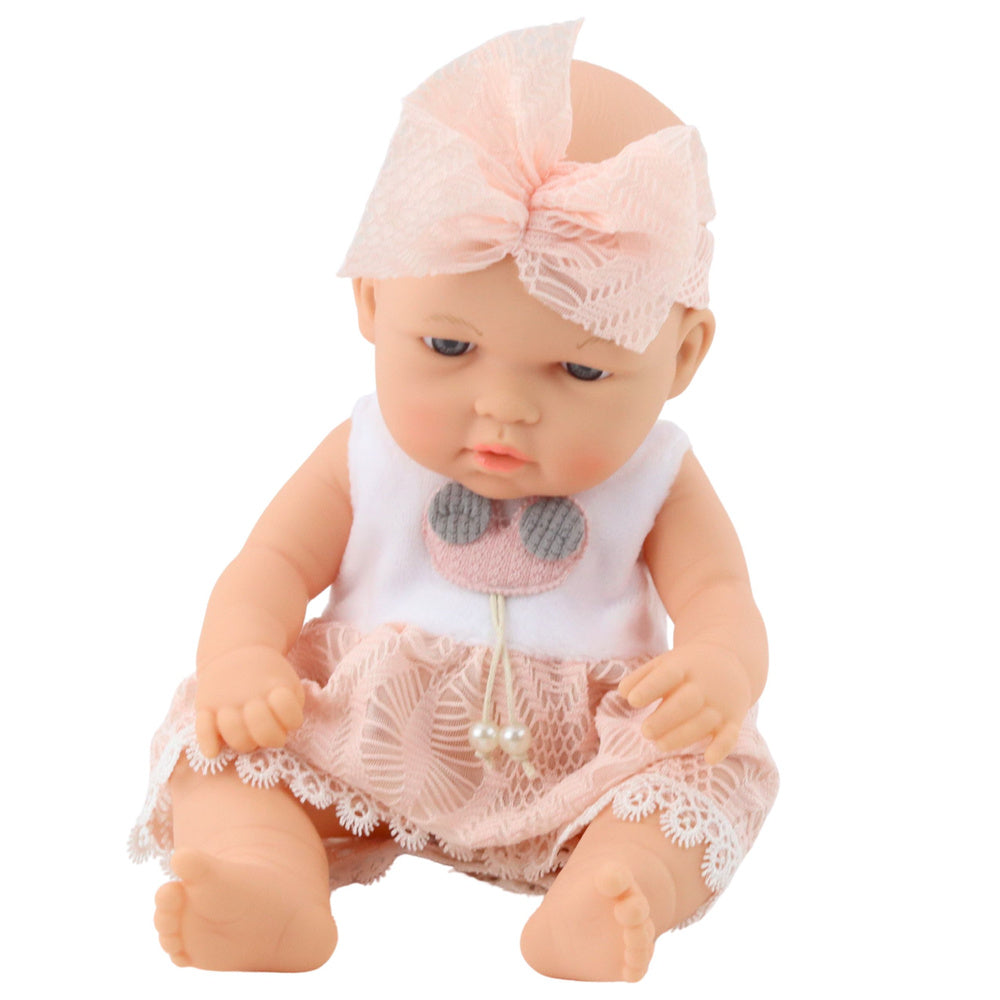 Baby Doll in a Pink Dress, Headband, Movable Arms and Legs, 30cm