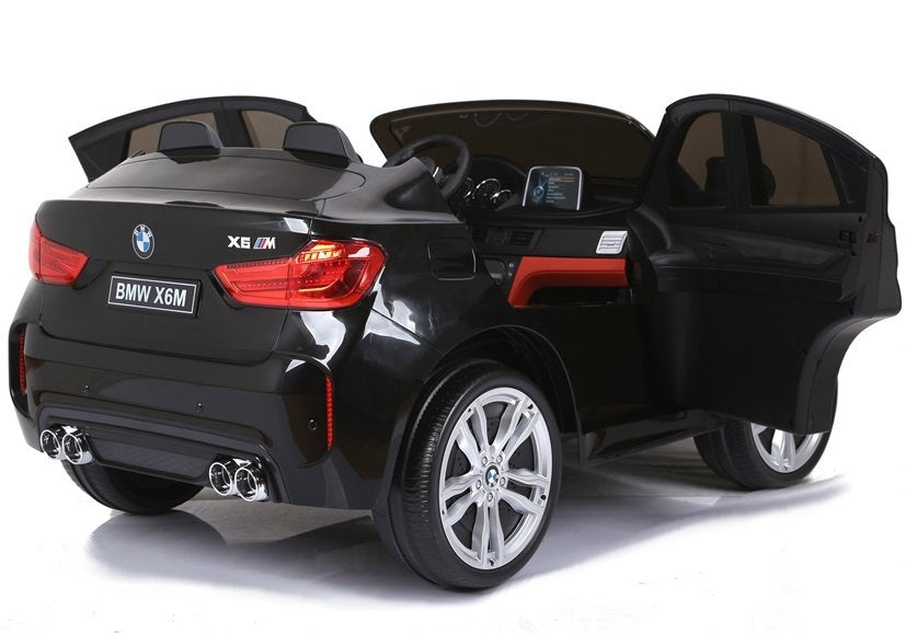 Licencirani auto na akumulator BMW X6M - dvosjed - crni/lakirani