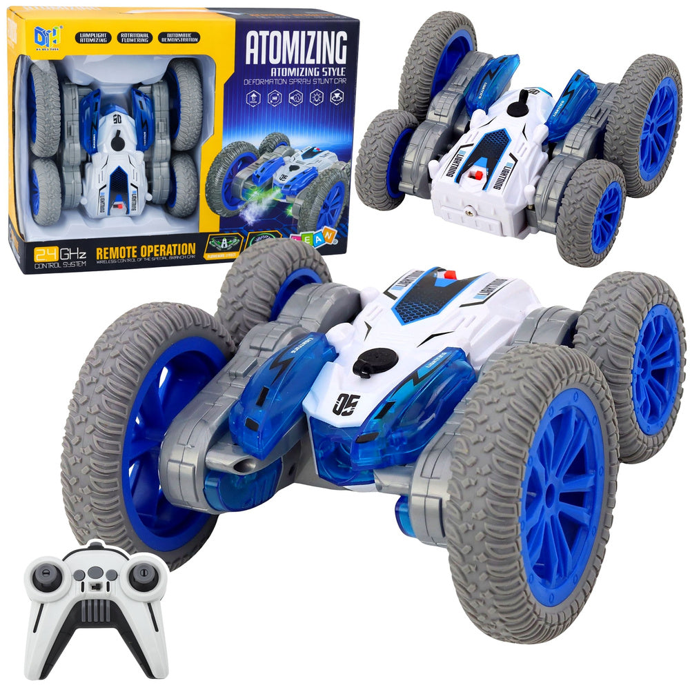Remote Controlled Stunt Car RC Lights Smoke Drift 360° Blue