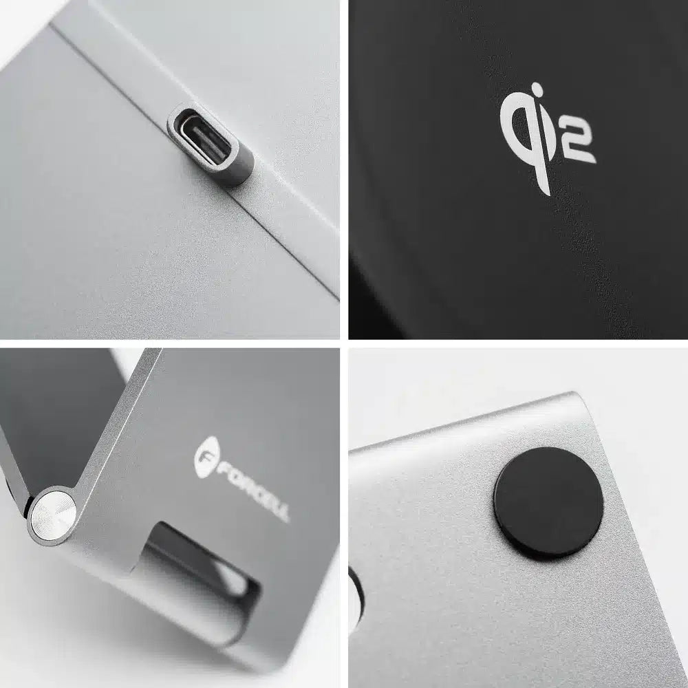 FORCELL F-ENERGY Flip Charge Qi2 15W MagSafe kompatibilan bežični punjač srebrni