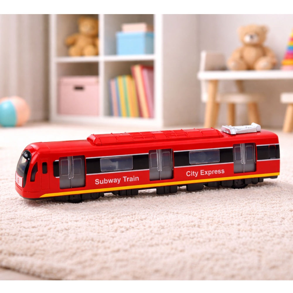 Metro Train City Express Opening Doors Lights Sounds Red