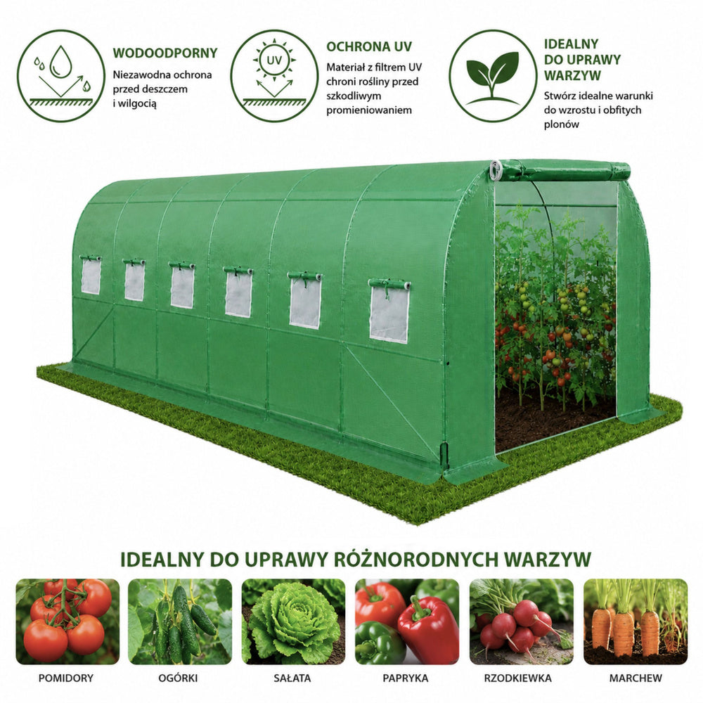 Vrtni plastenik PRO Frame 25MM 10x4x2M 40M² - zeleni