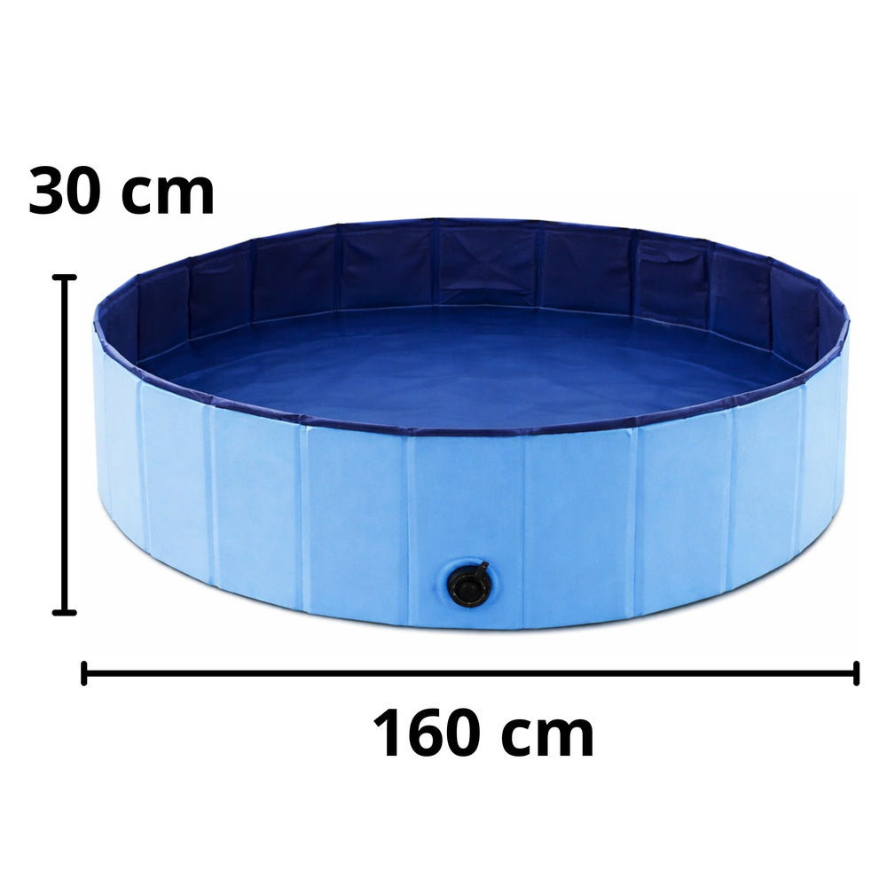Sklopivi bazen za pse 160x30 cm - plavi