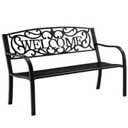 Vrtna metalna klupa s naslonom WELCOME - 127 cm