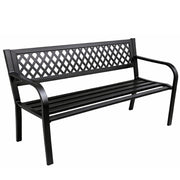 Vrtna metalna klupa s naslonom 120 cm - crna