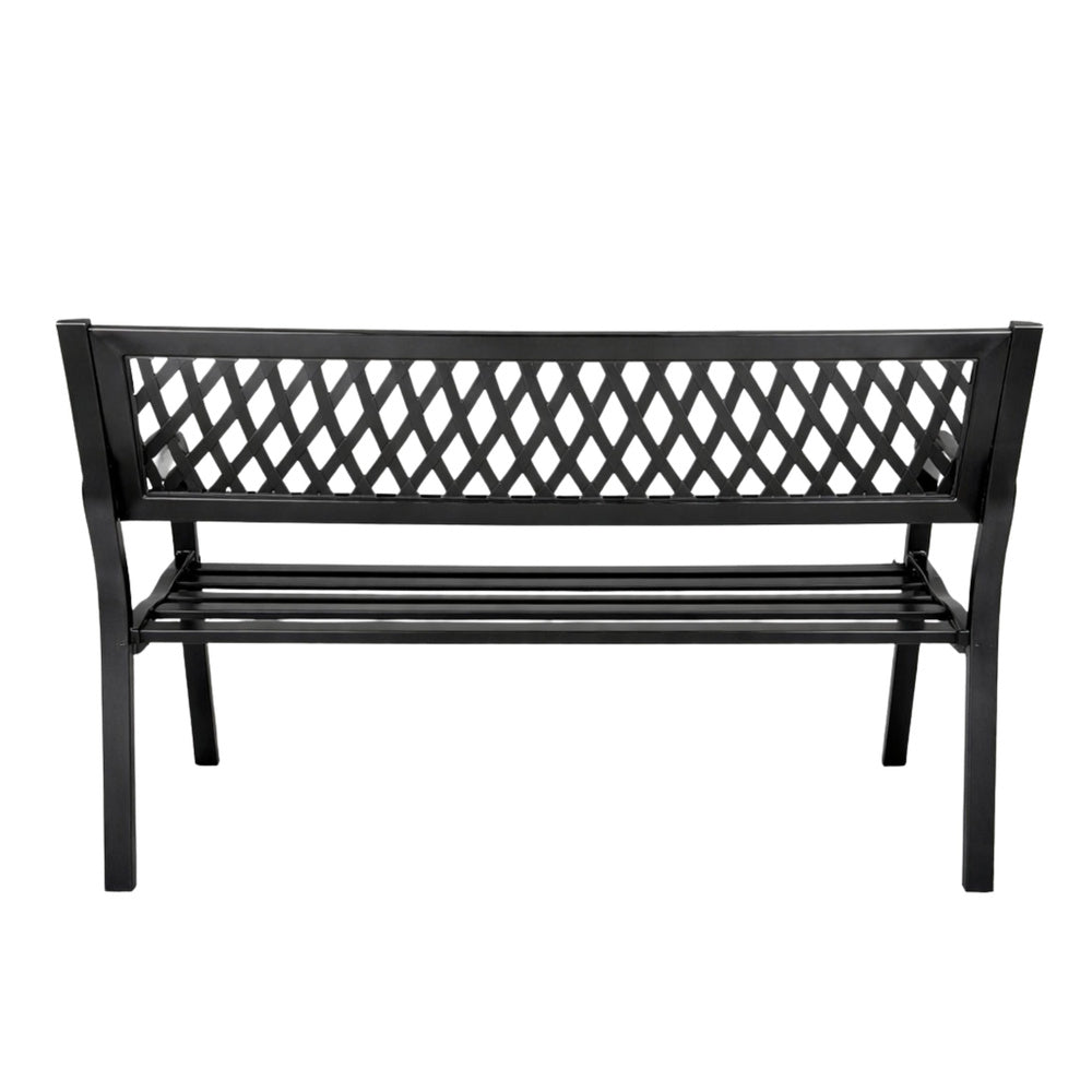 Vrtna metalna klupa s naslonom 120 cm - crna