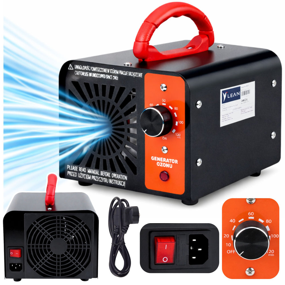 Generator ozona 155W 60000mg s tajmerom120 min - crno/crvni