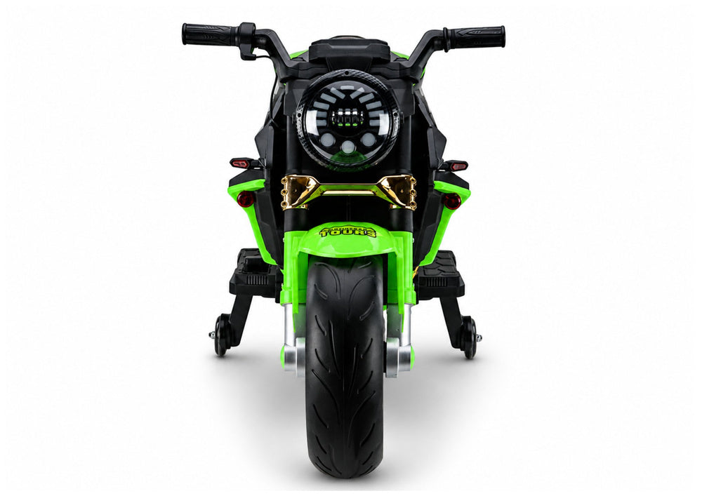 XW-07 Battery-Powered Motorbike with Illuminated LED Wheels Green