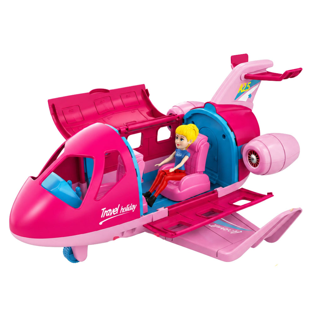 Foldable Plane For Dolls Travel Set Accessories Doll Pink 9 pcs.