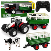 Remote Controlled RC Farm Tractor with Trailer Cow Figure 1:24