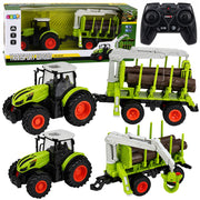 RC Remote Controlled Tractor with Forest Trailer and Timber Grabber 1:24