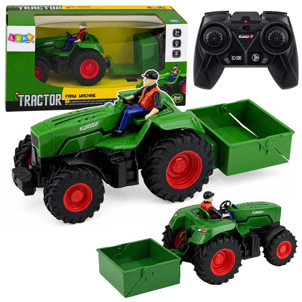 Remote Controlled RC Agricultural Tractor with Box Trailer Farmer 1:24