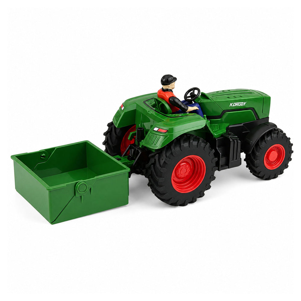 Remote Controlled RC Agricultural Tractor with Box Trailer Farmer 1:24