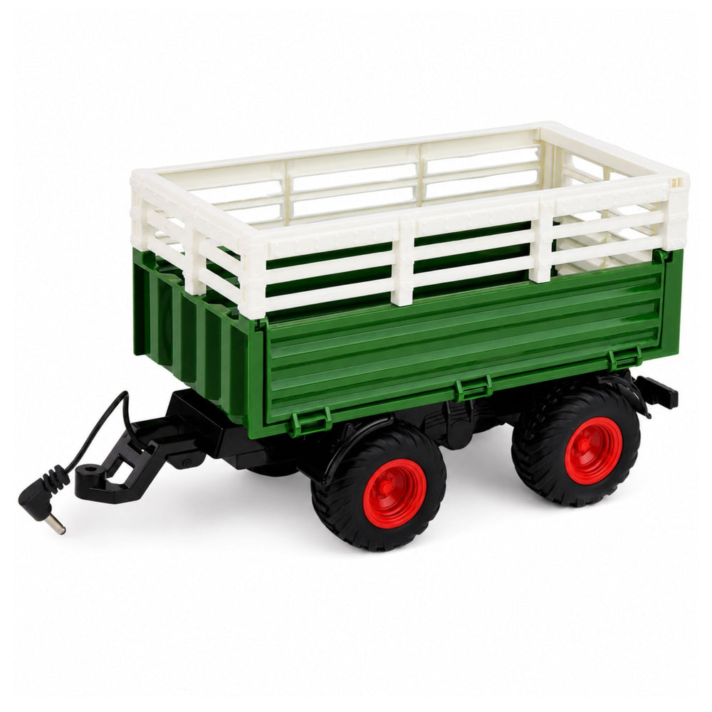 Remote Controlled RC Agricultural Tractor with Tipper Trailer and Lights 1:24