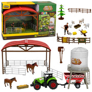 Farm set with Tractor Stable Silo Figures Animals Tools 49 pcs.