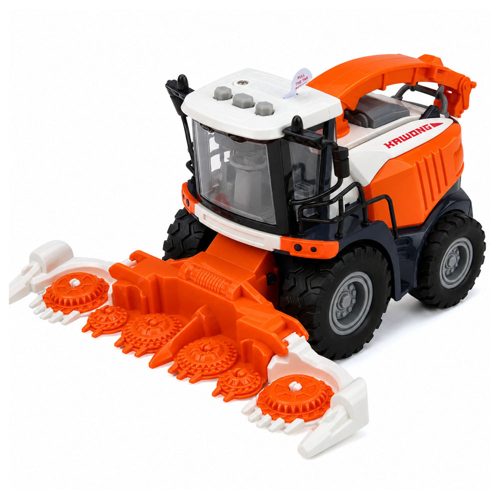 Agricultural Combine Harvester with Header and Plow Farmer Figures Horse Lights Sounds 4 pcs.