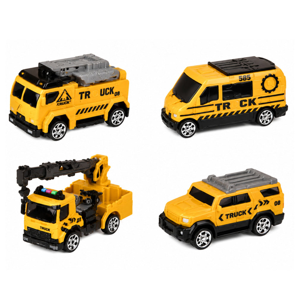 Truck with Crane and Vehicle Transporter Lights Sounds Green