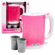 Children's Kettle with Cups Set Cooking Sounds Lights Pink