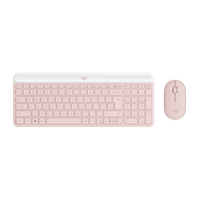 Logitech MK470 Slim Combo tipkovnica Miš priložen RF bežični QWERTY US Međunarodna Ružičasto