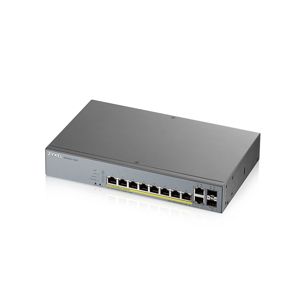 Zyxel GS1350-12HP-EU0101F mrežni prekidač Upravljano L2 Gigabit Ethernet (10/100/1000) Podrška za napajanje putem Etherneta (PoE) Sivo