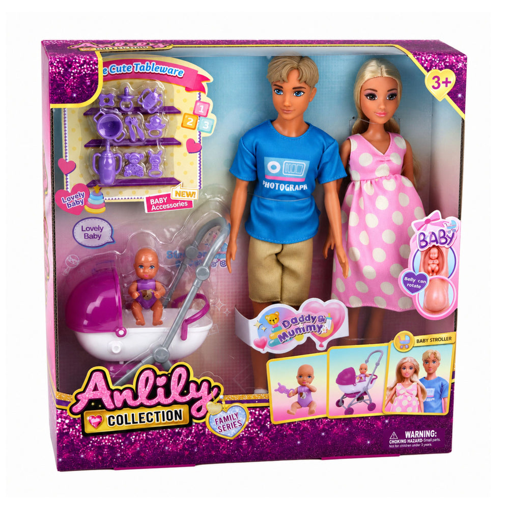 Anlily Pregnant Dolls Family Baby Child Stroller Accessories