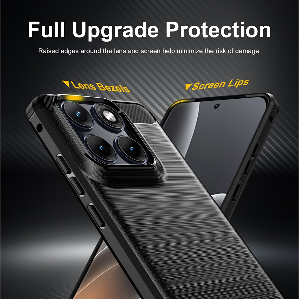 Techsuit Carbon Silicone maska za Motorola Edge 70 Fusion – crna
