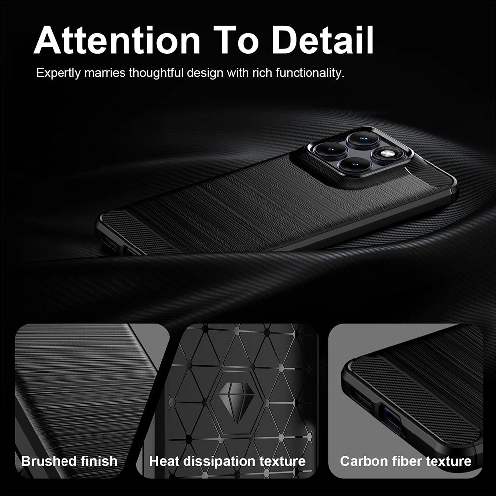 Techsuit Carbon Silicone maska za Motorola Edge 70 Fusion – crna