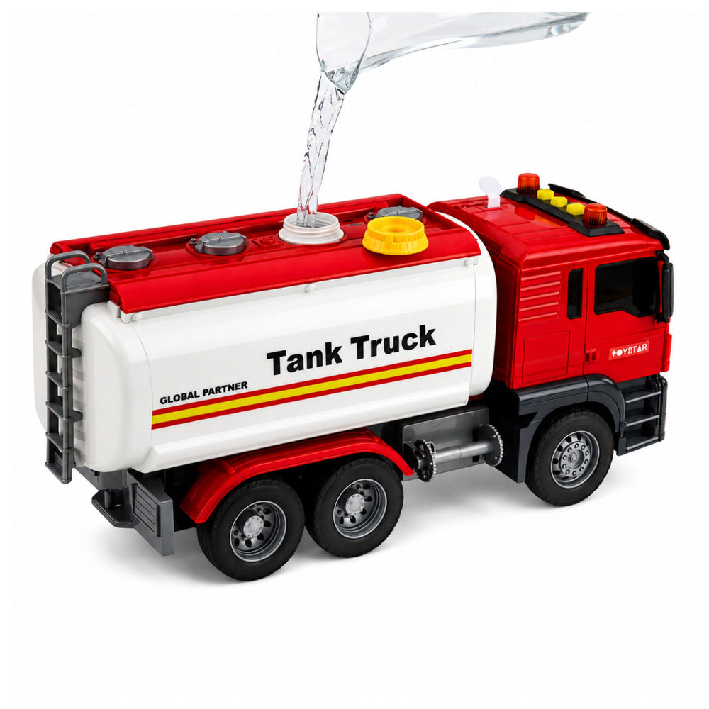 Truck Tanker Water System Hose Water Pouring Lights Sounds Red
