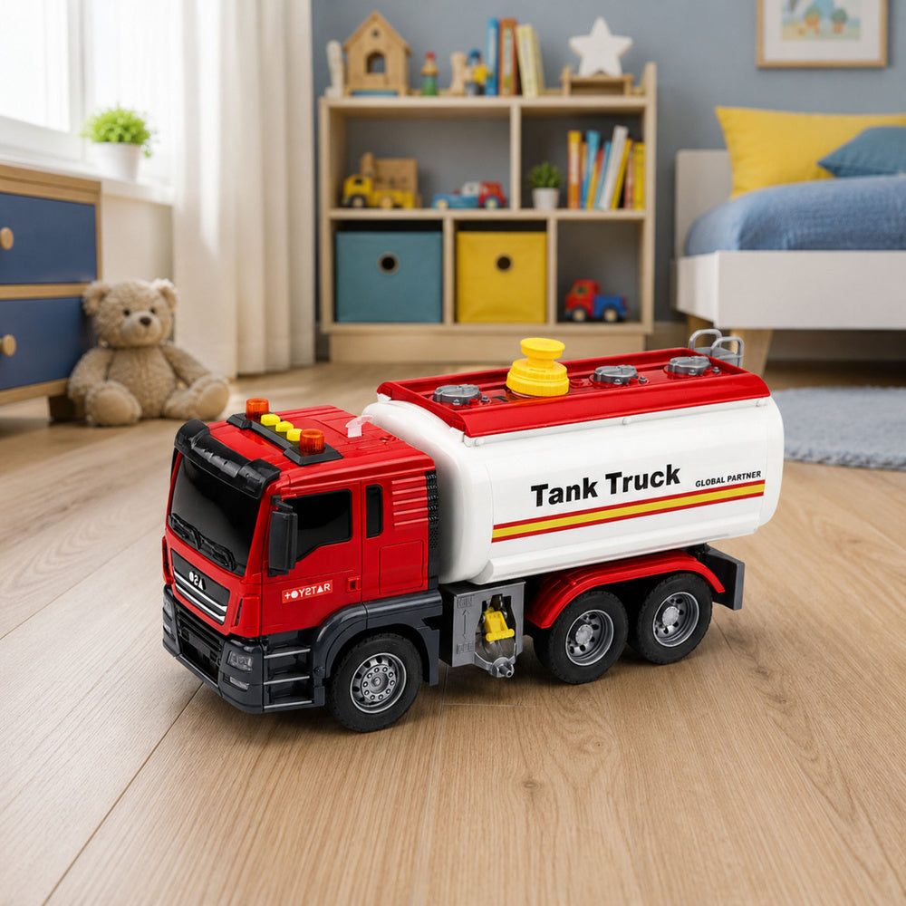 Truck Tanker Water System Hose Water Pouring Lights Sounds Red