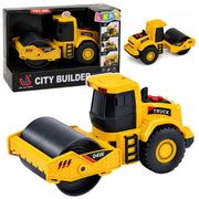 Road Roller Construction Vehicle Rotating Roller Lights Sounds Yellow 1:32
