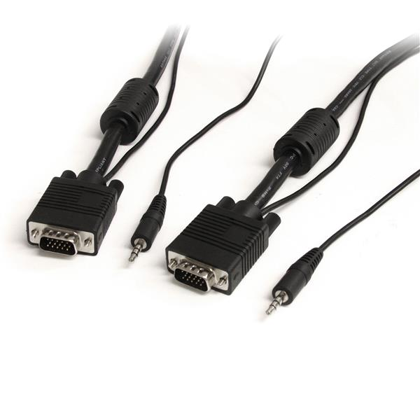 StarTech.com VGA, 3.5mm - VGA, 3.5mm, 5m VGA (D-Sub) + 3.5mm Crno
