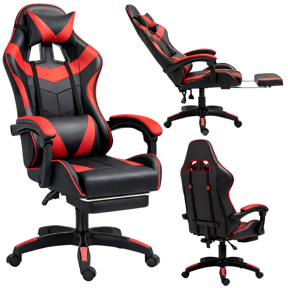 Gaming stolica sa osloncem za noge LE TOY - crvena