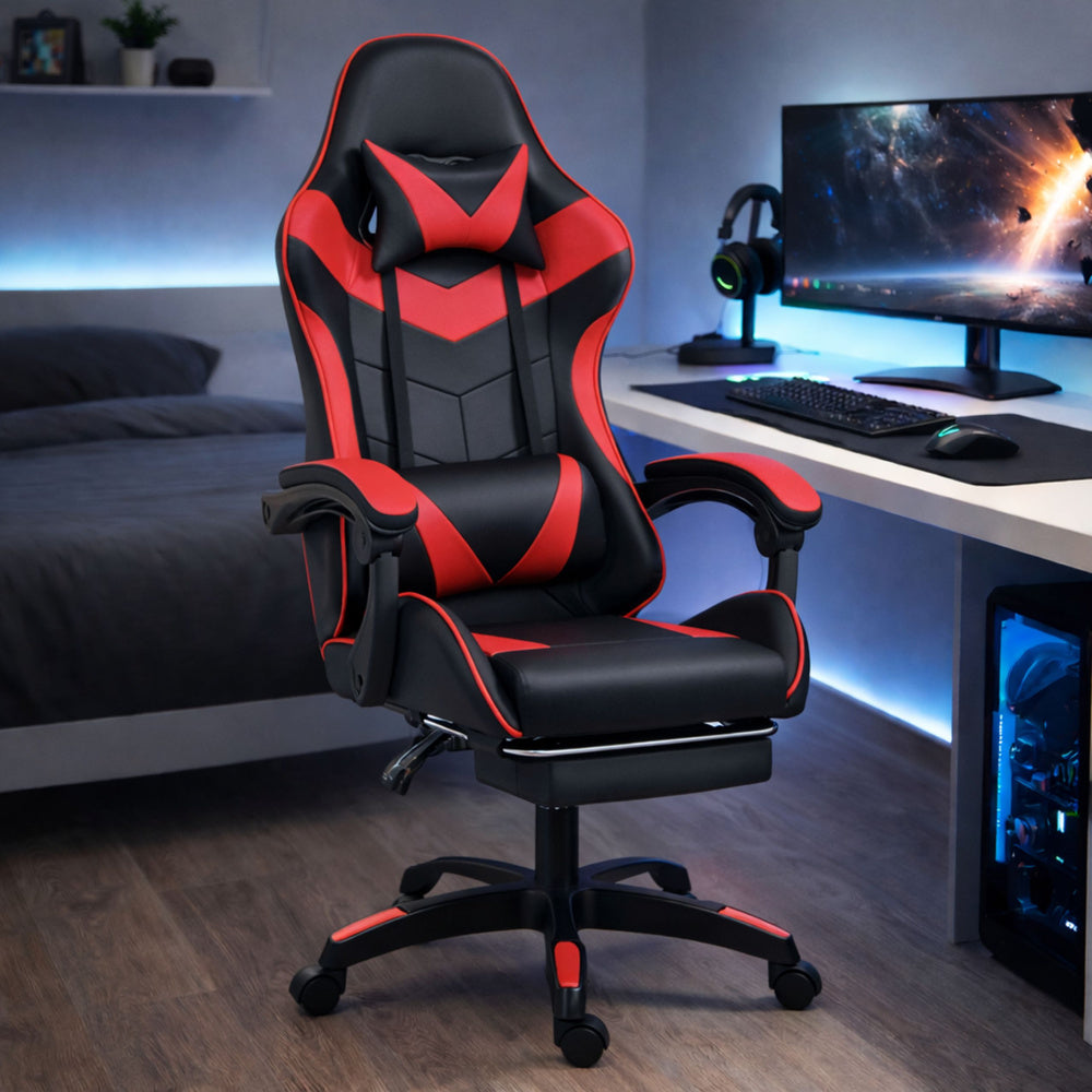 Gaming stolica sa osloncem za noge LE TOY - crvena