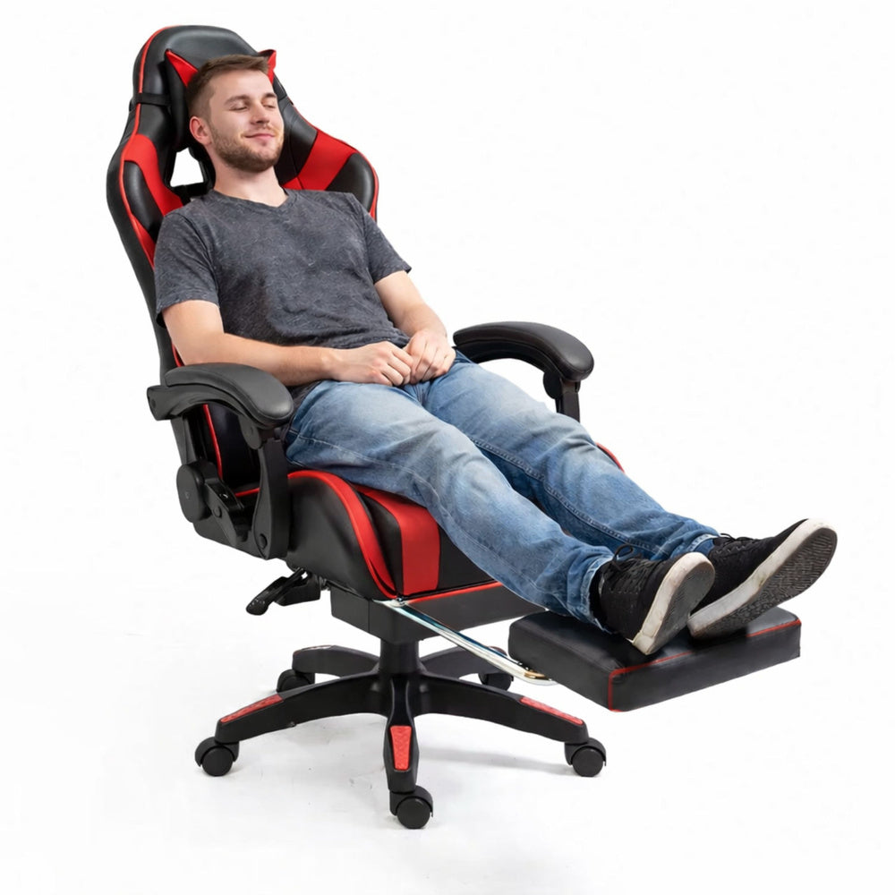 Gaming stolica sa osloncem za noge LE TOY - crvena