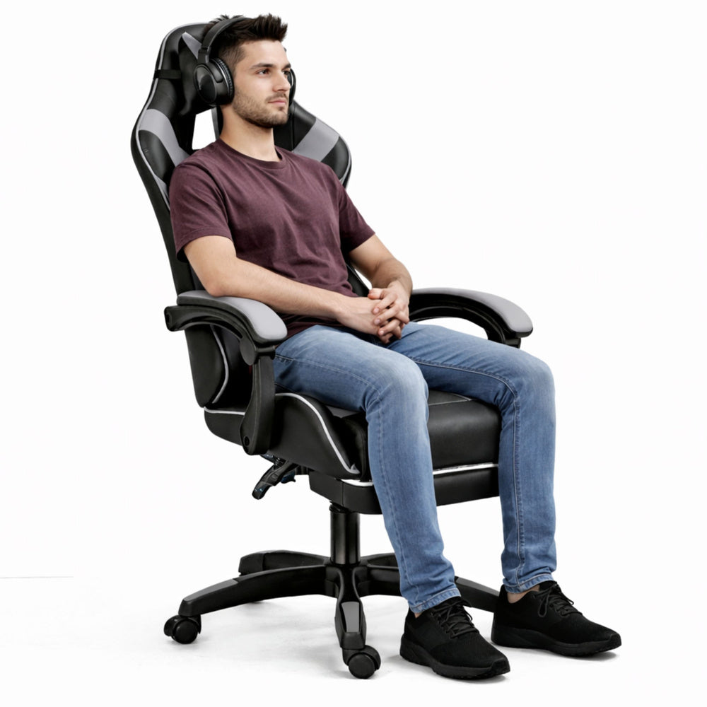 Gaming stolica sa osloncem za noge LE TOY - siva