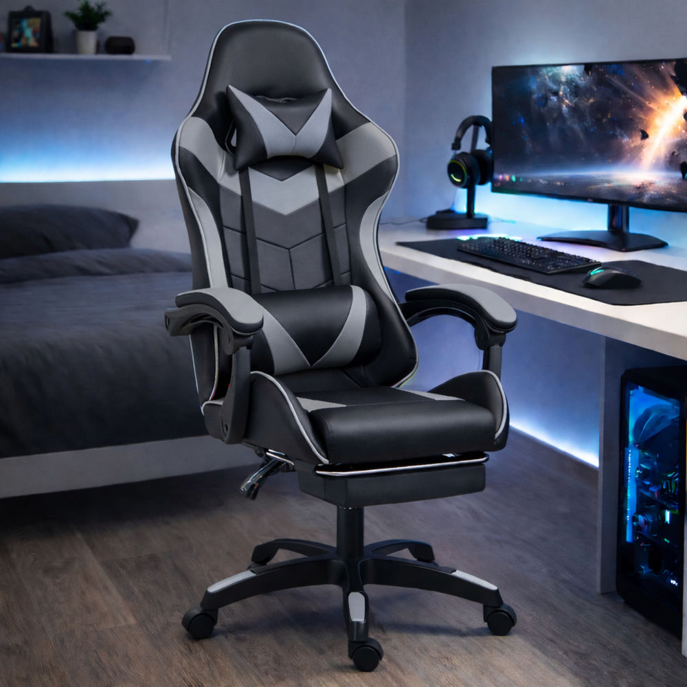 Gaming stolica sa osloncem za noge LE TOY - siva