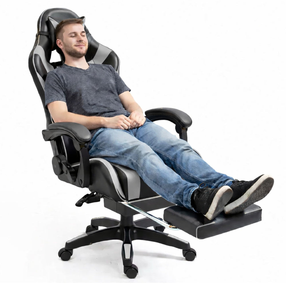 Gaming stolica sa osloncem za noge LE TOY - siva