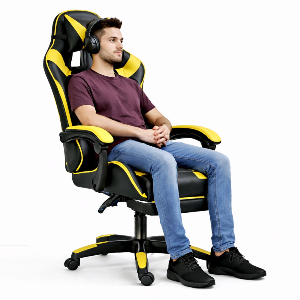 Gaming stolica sa osloncem za noge LE TOY - žuta