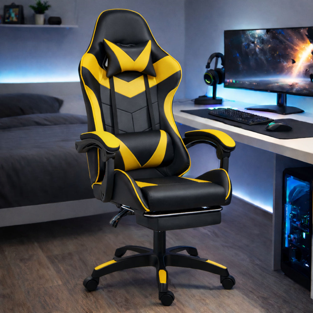 Gaming stolica sa osloncem za noge LE TOY - žuta