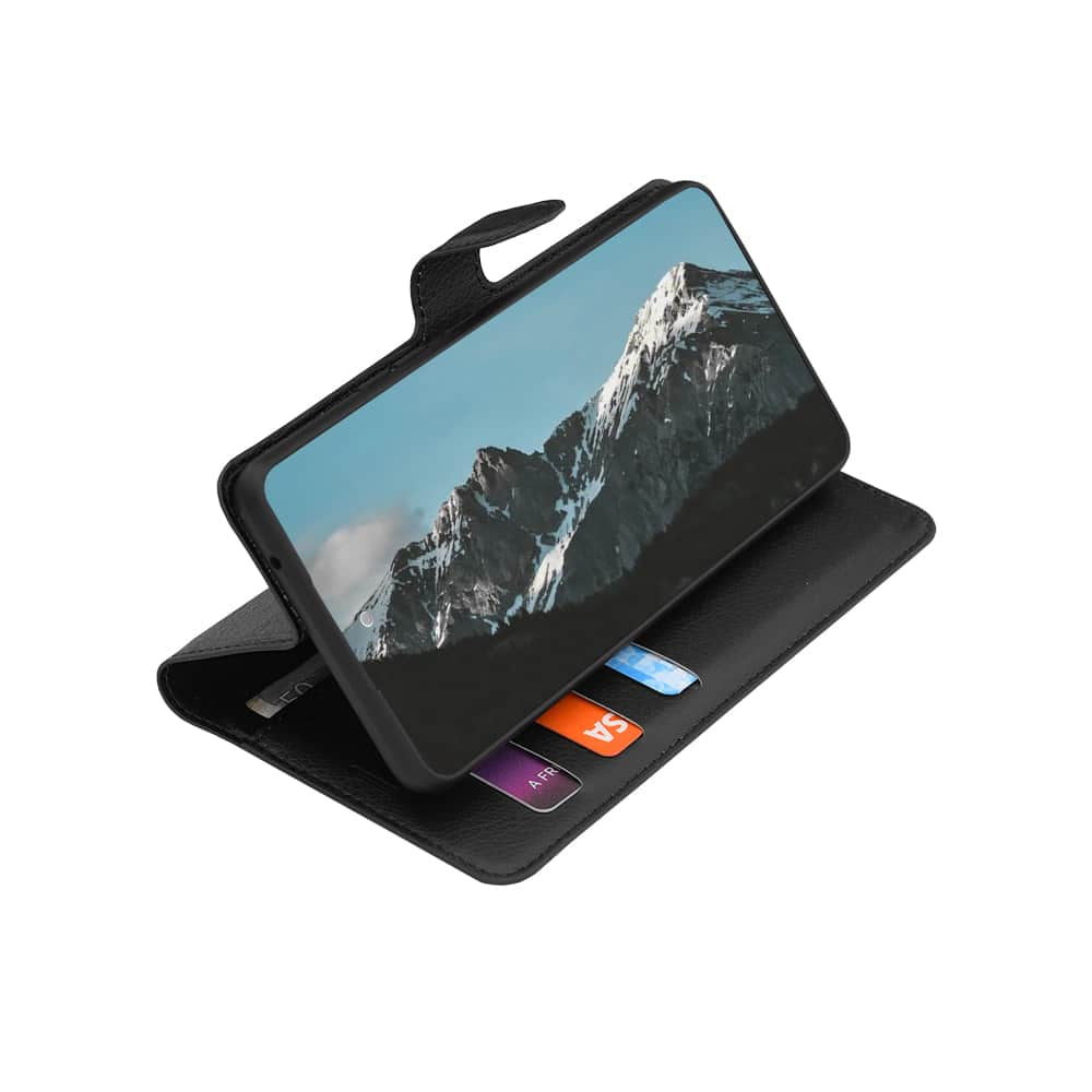 Techsuit Leather Folio preklopna maska za Xiaomi 17 – crna