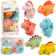 Set of educational rubber dinosaurs for bathing, pastel games, 6 pcs.