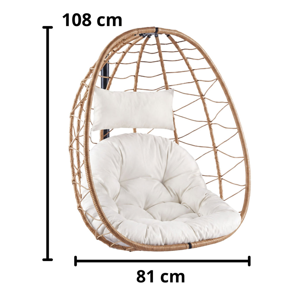 Viseća stolica jaje s jastucima Cocoon - bež
