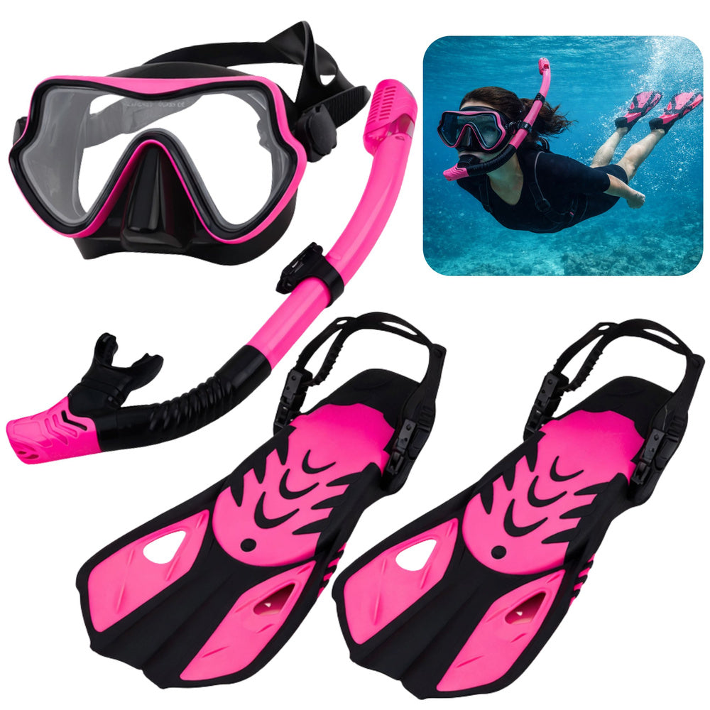 Set za ronjenje i snorkeling 4u1 S/M - roza