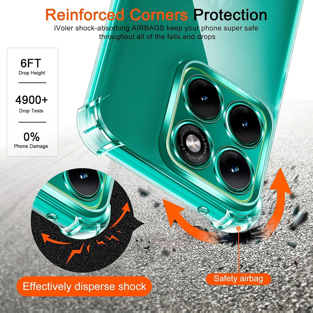 Techsuit Shockproof Clear Silicone prozirna maskica otporna na udarce za Motorola Edge 70 Fusion