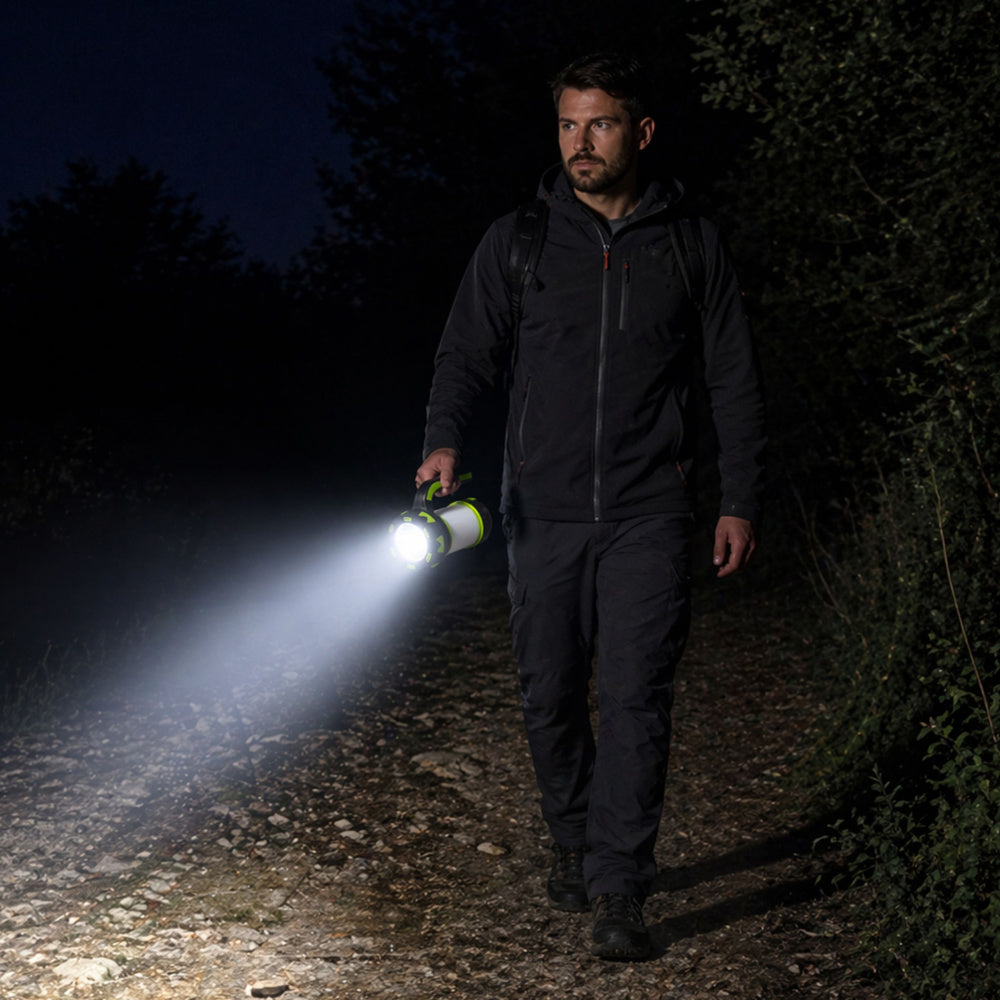Višenamjenska LED lampa za kampiranje - crno/zelena