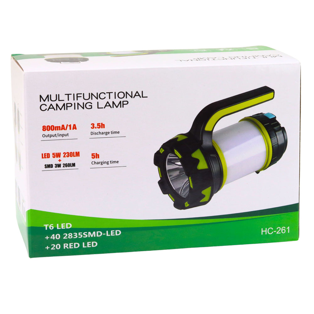 Višenamjenska LED lampa za kampiranje - crno/zelena